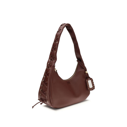 Ganni Bordeaux Recycled Leather Shoulder Bag