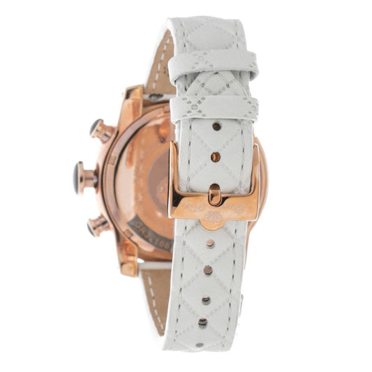 GLAM ROCK White Leather Dress Watch