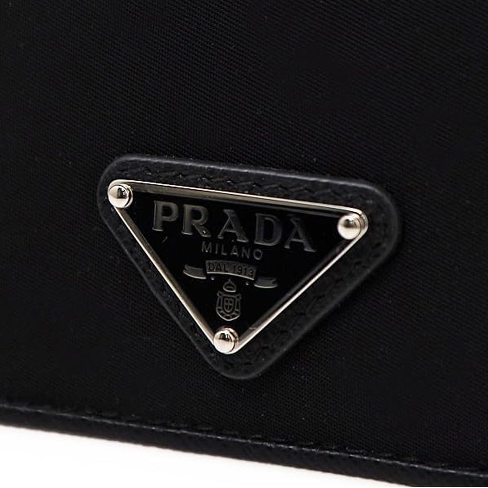 Portacarte Prada in nylon nero