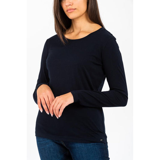 Gas Navy Blue Cotton Long Sleeve T-Shirt
