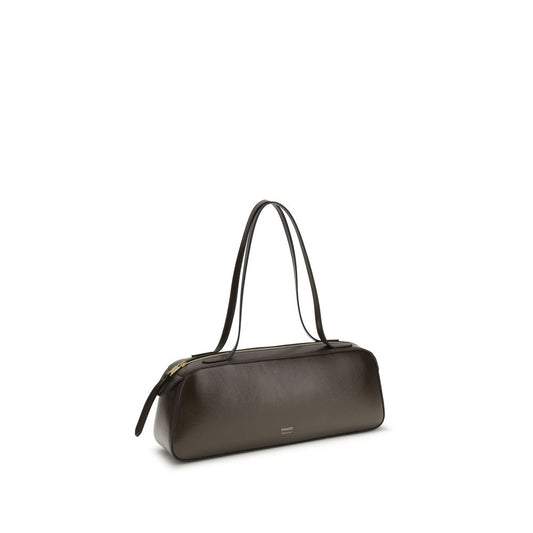 Khaite Brown Calf Leather Bos Taurus Shoulder Bag