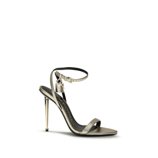 Tom Ford Gold Goatskin Stiletto Heel Sandals