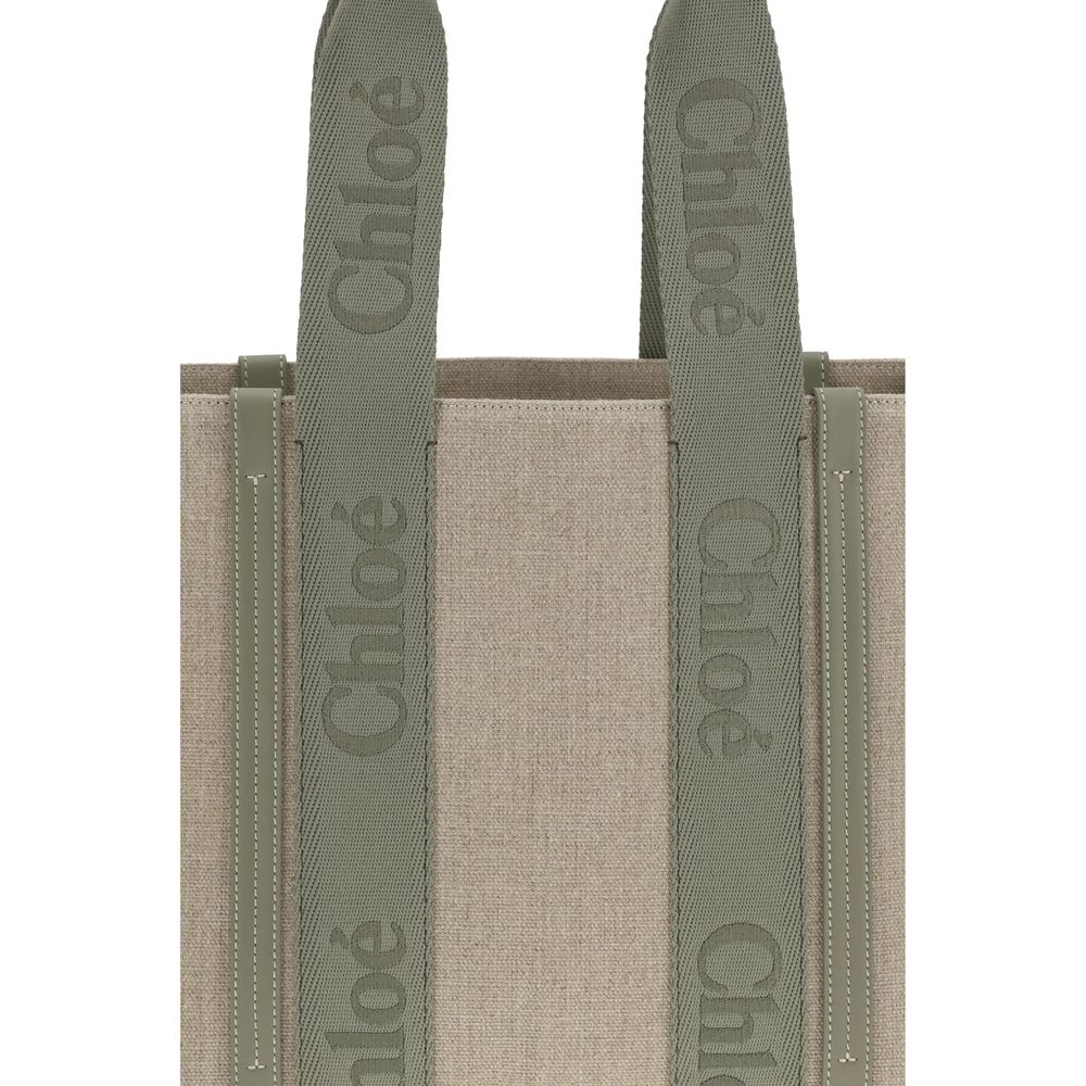 Chloé Beige Linen Shoulder Bag