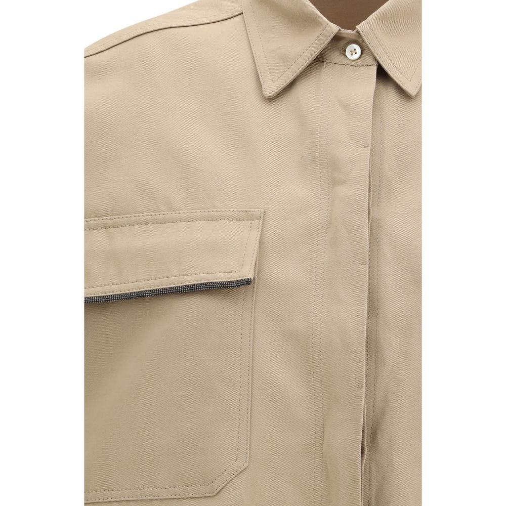Brunello Cucinelli Beige Cotton Shortsleeve Shirt