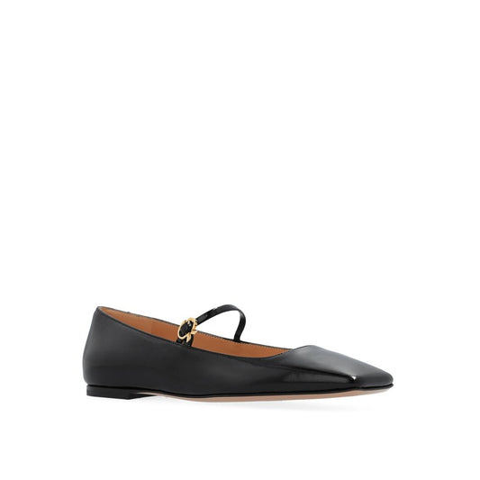 Gianvito Rossi Black Calfskin Ballet Flats
