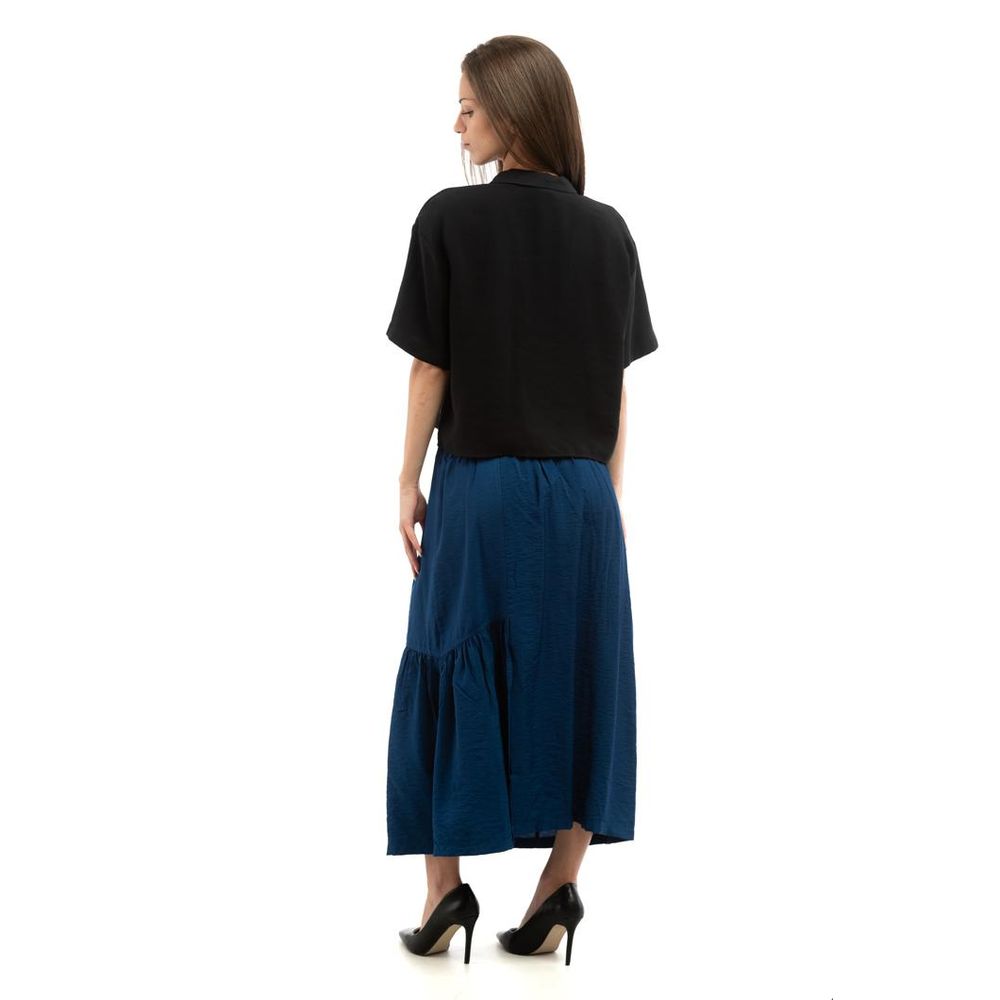 Patrizia Pepe Blue Viscose Long Skirt