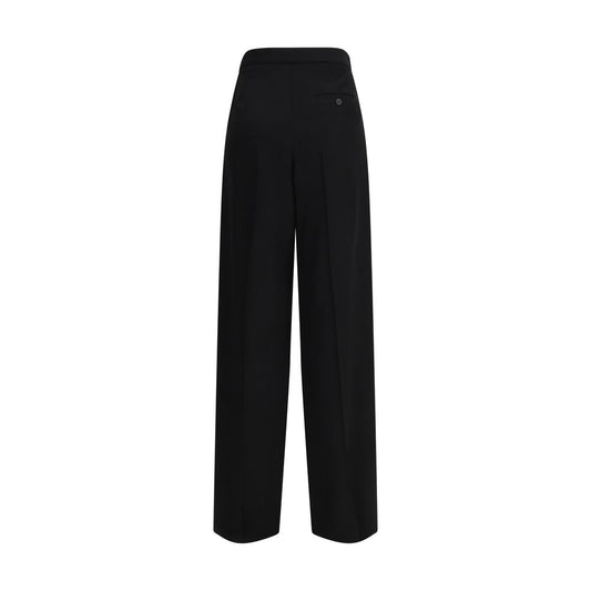 Pantaloni eleganti in cotone nero Balenciaga