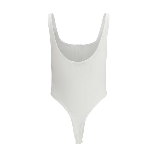 Top in cotone bianco Versace