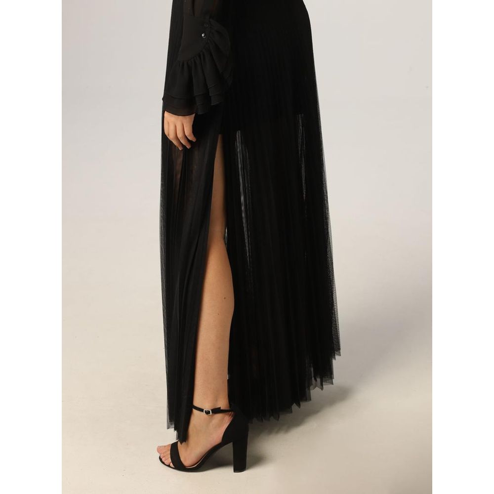 Patrizia Pepe Black Polyester Long Skirt