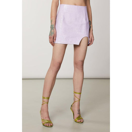 Patrizia Pepe Purple Leather Mini Skirt