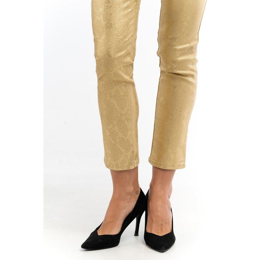 Patrizia Pepe Gold Cotton Casual Pants