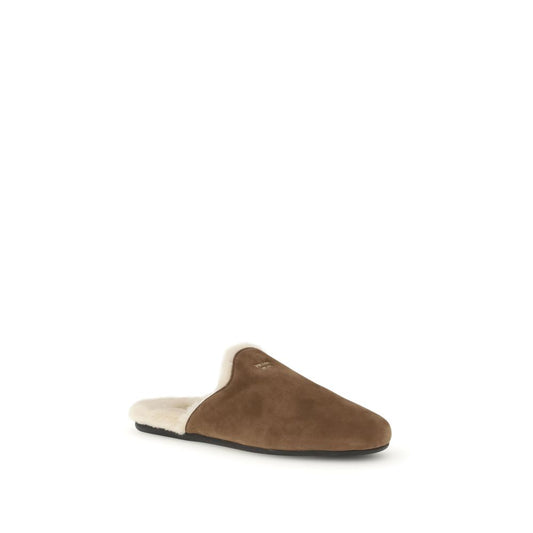 Prada Mules Bos Taurus in pelle di vitello marrone