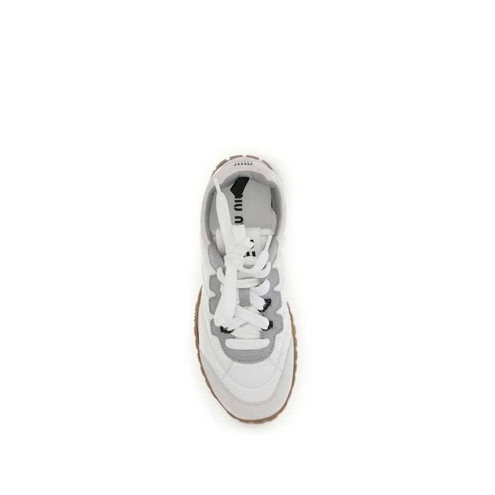 Sneakers sportive Miu Miu in poliammide bianco