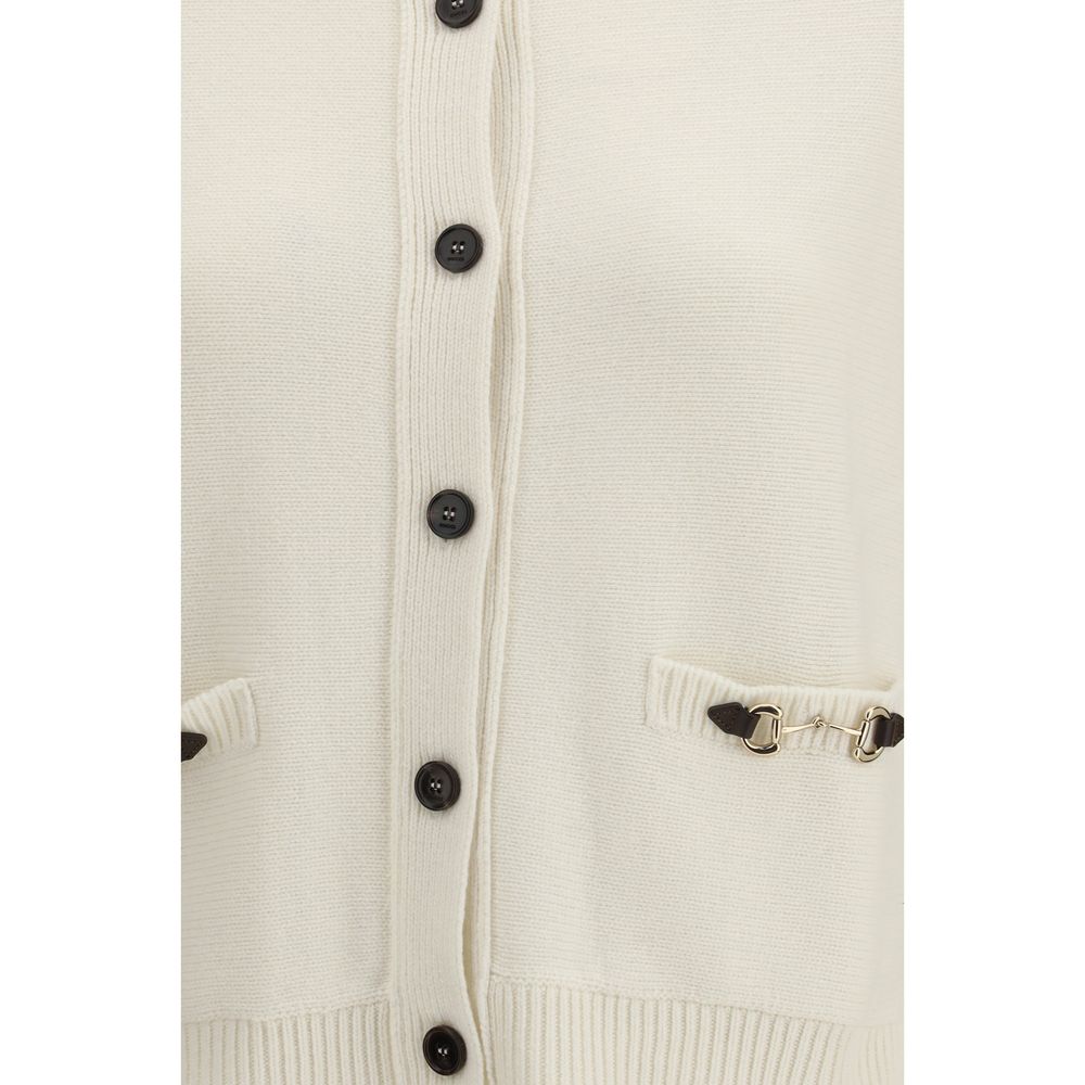 Cardigan in lana beige Gucci