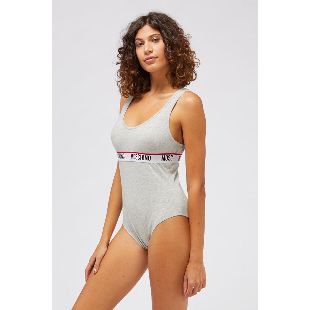 Moschino Gray Cotton Bodysuit