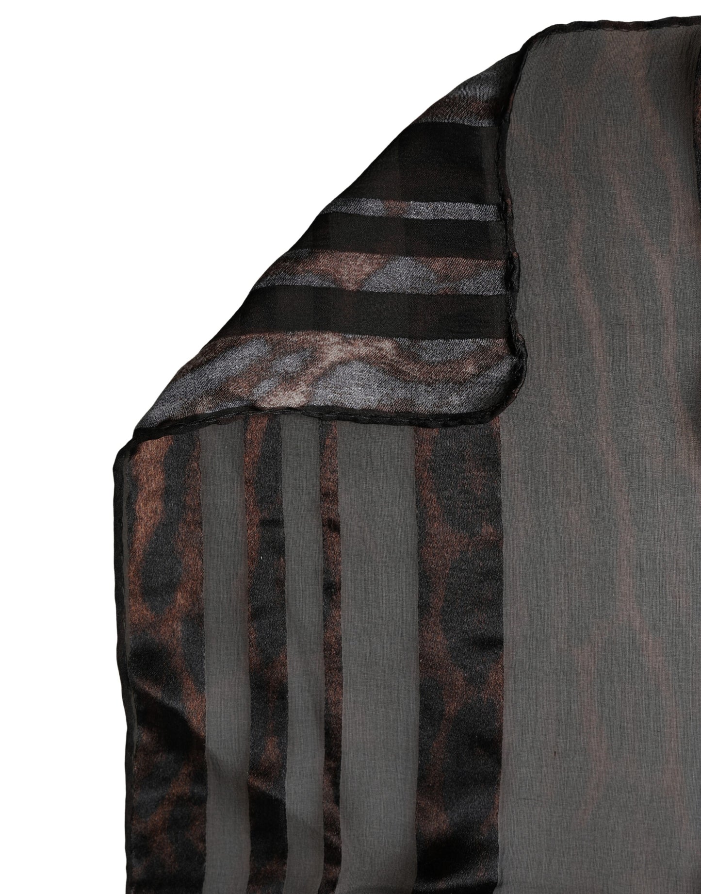 Sciarpa Dolce & Gabbana a righe nere in seta, 193 cm x 131 cm