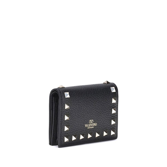 Portafoglio Valentino Garavani in pelle di vitello nera Bos Taurus