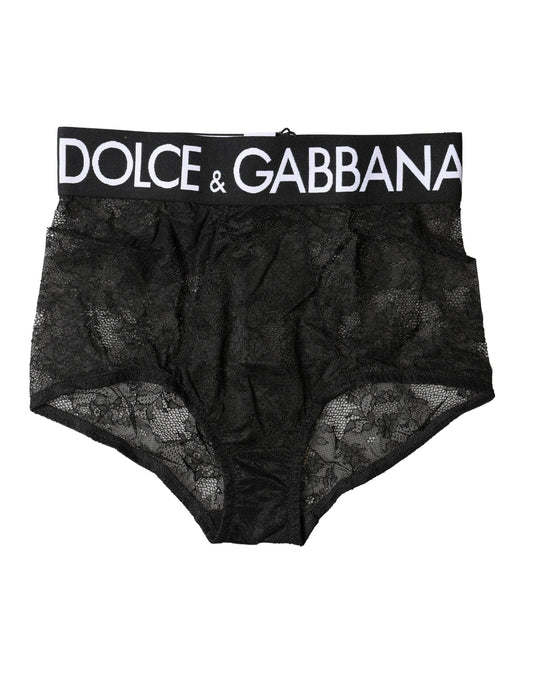 Dolce & Gabbana Slip intimo a vita alta con logo nero