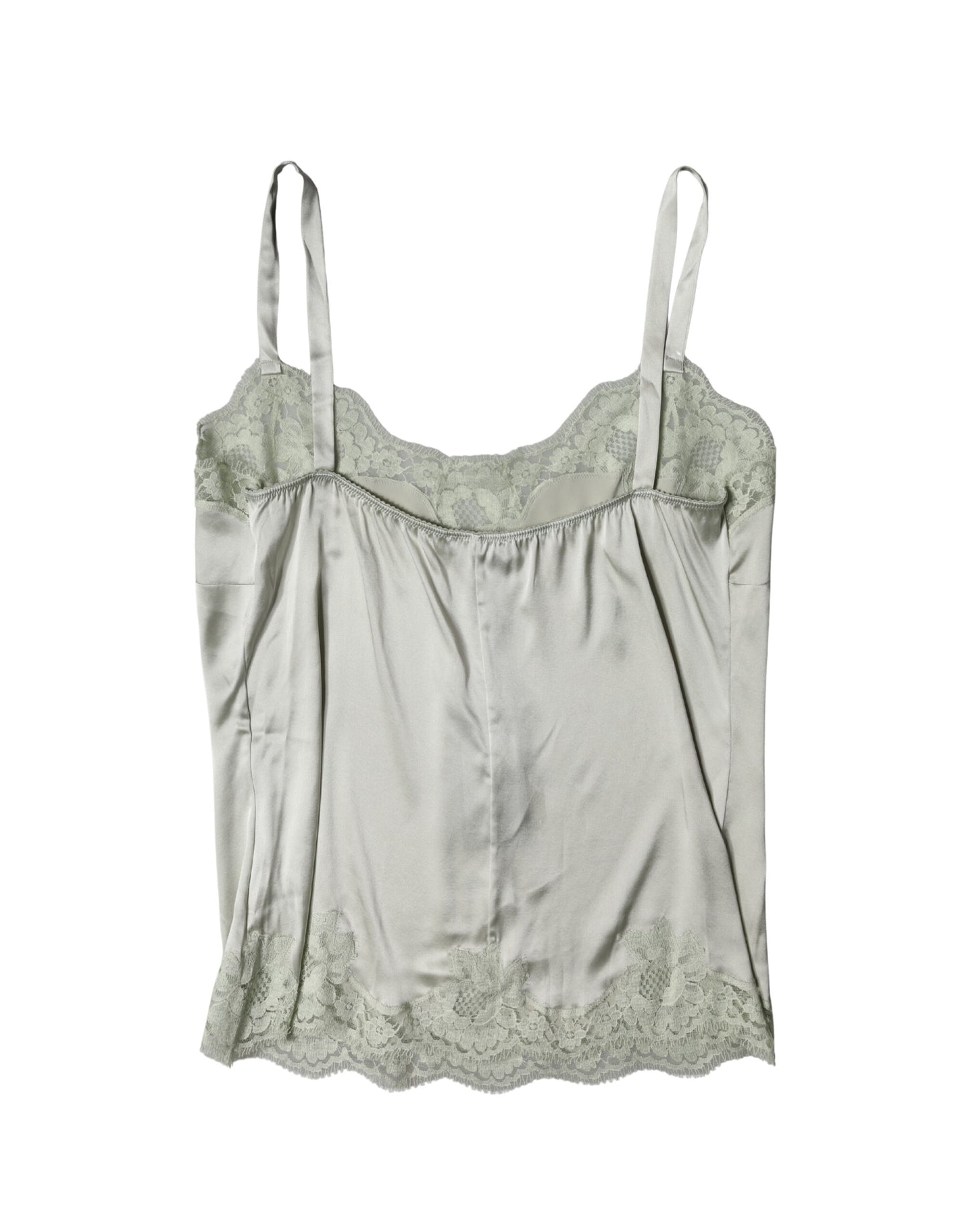 Dolce & Gabbana Top intimo in pizzo floreale verde chiaro