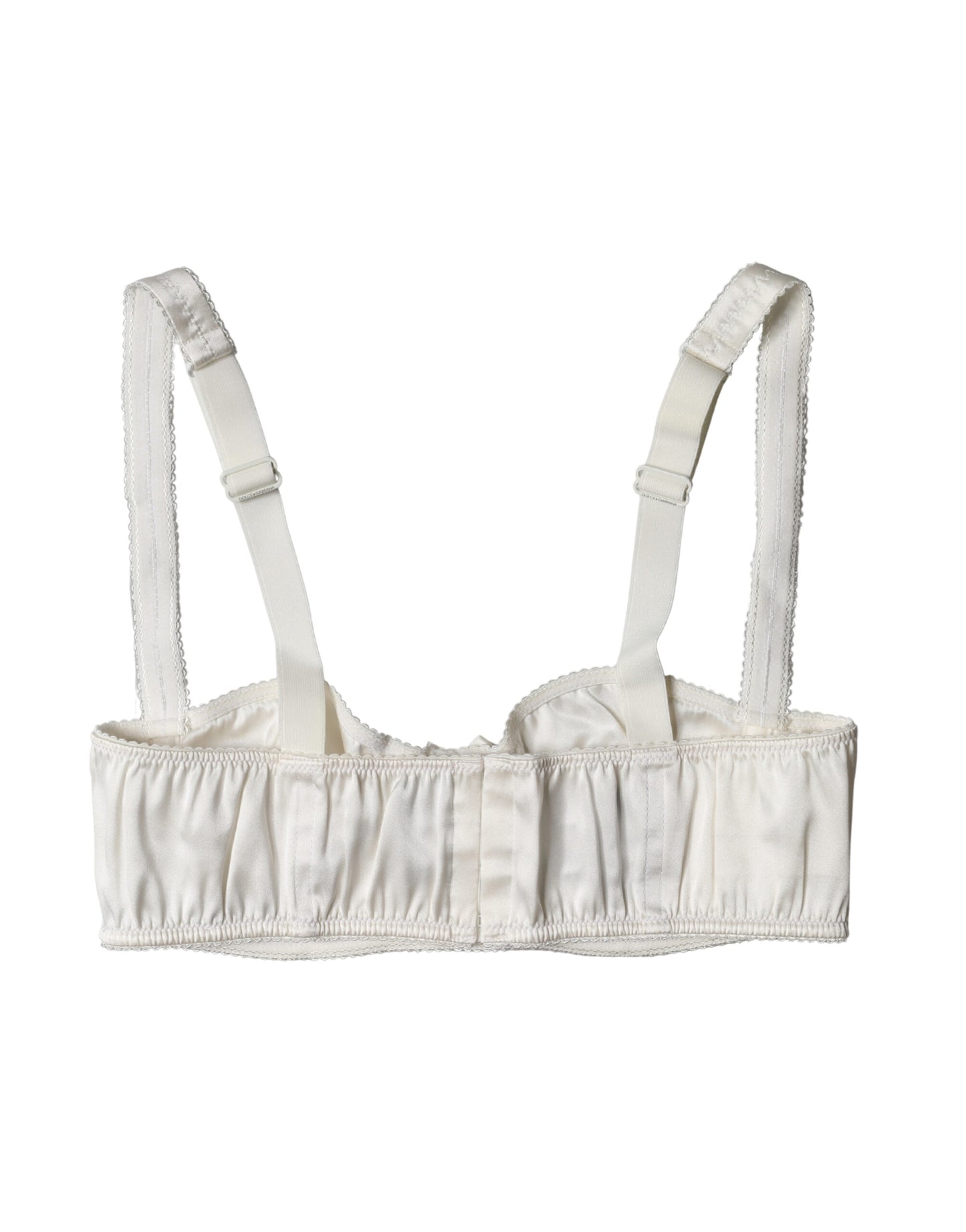 Reggiseno con ferretto in raso di seta bianco Dolce & Gabbana, intimo semi-assorbente