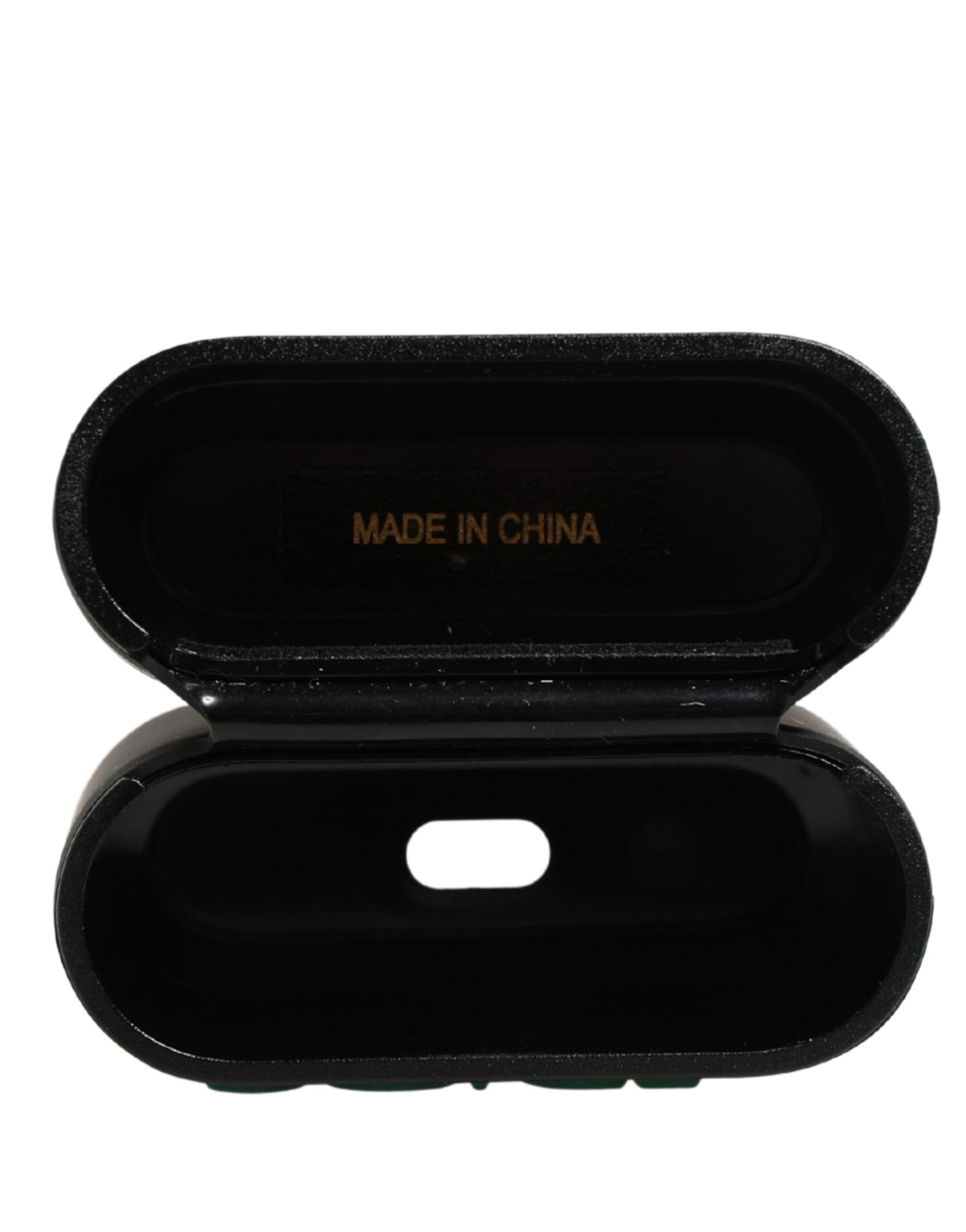 Custodia a libro per Airpods Dolce & Gabbana in PVC nero con logo in rilievo da donna