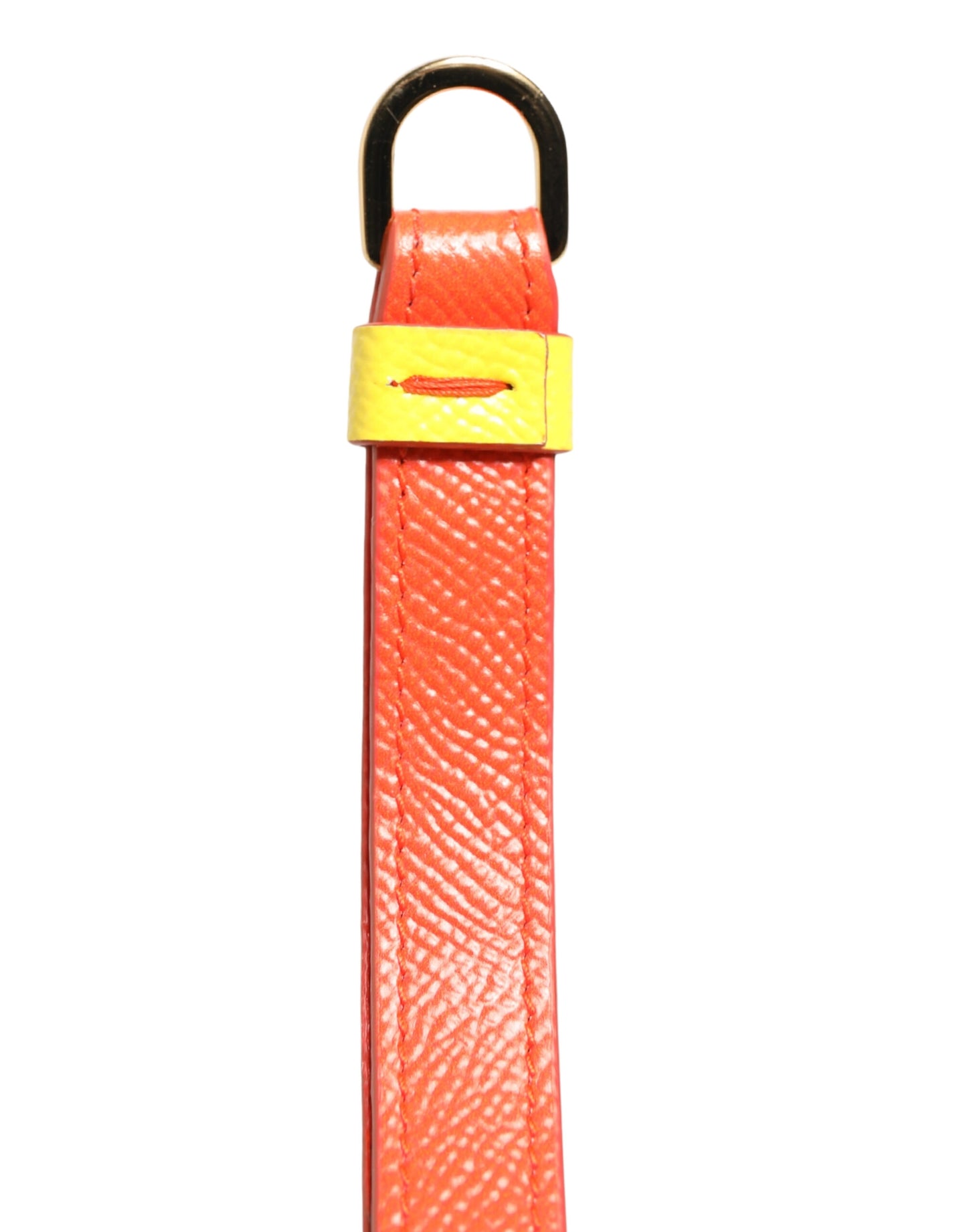 Custodia per Airpods con cinturino a scatto in pelle di vitello gialla Dolce & Gabbana