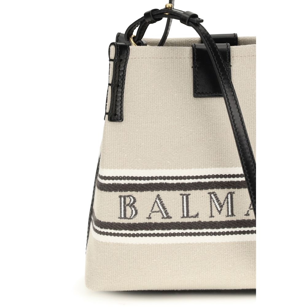 Borsa a tracolla in cotone beige Balmain
