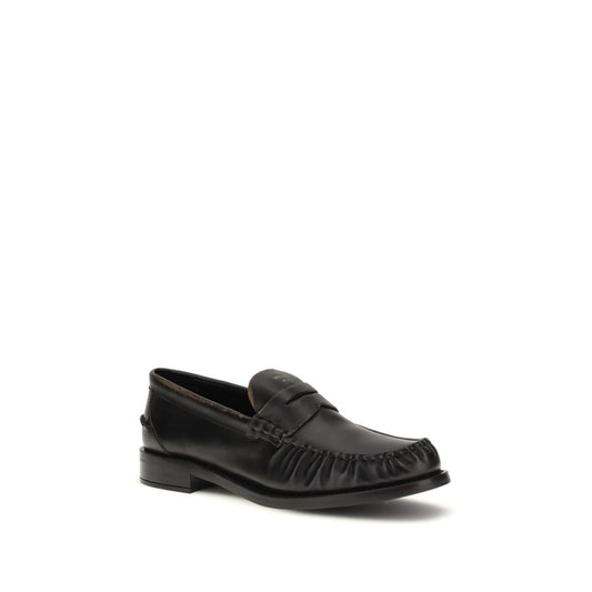 Mocassini slip-on Prada Bos Taurus in pelle di vitello nera