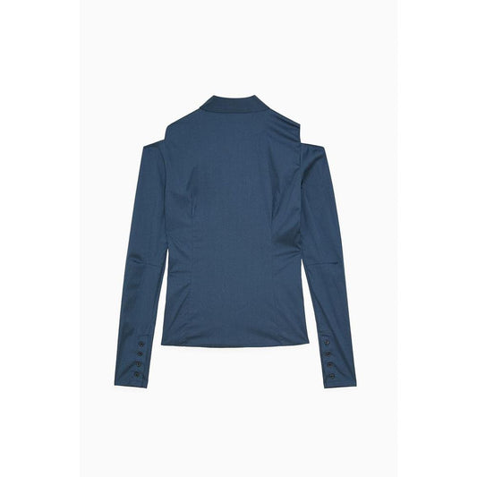 Patrizia Pepe Blue Cotton Blouse
