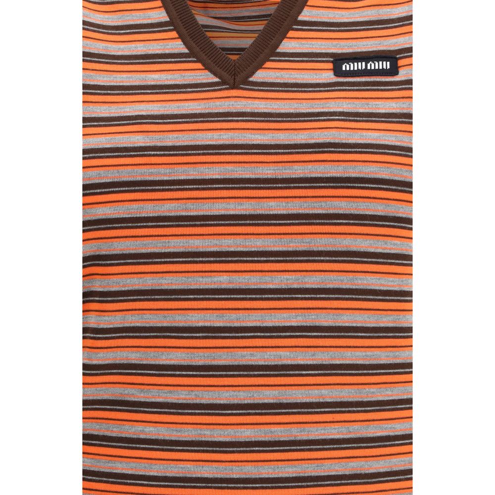 Miu Miu Multicolor Wool Sleeveles Sweater