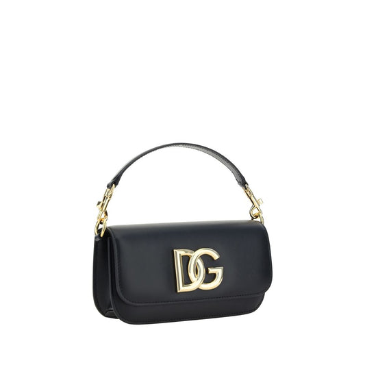 Dolce & Gabbana Black Calf Leather Bos Taurus Shoulder Bag
