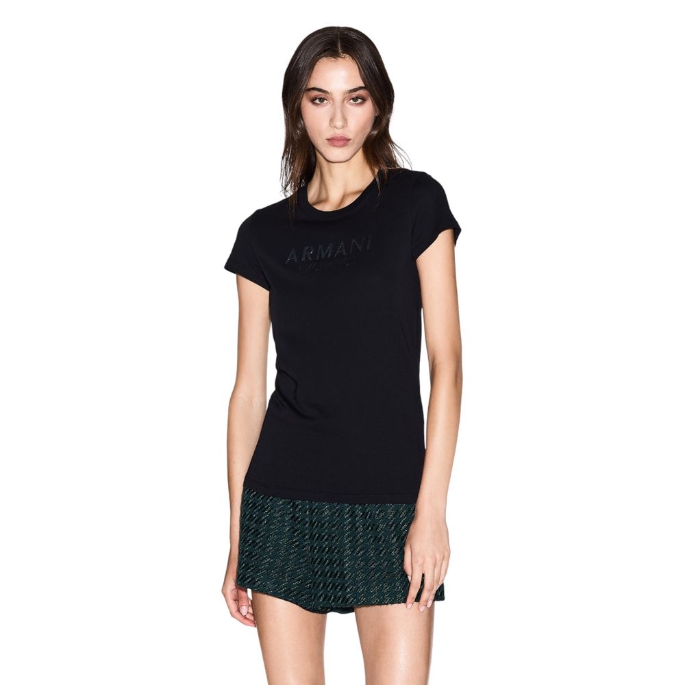 Armani Exchange Black Cotton T-Shirt