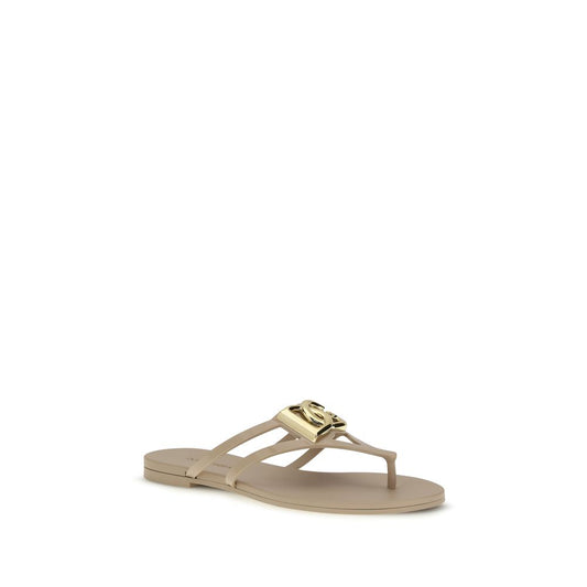 Dolce & Gabbana Gold Rubber Strap-On Sandals