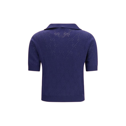 Gucci Blue Silk Dress Shirt