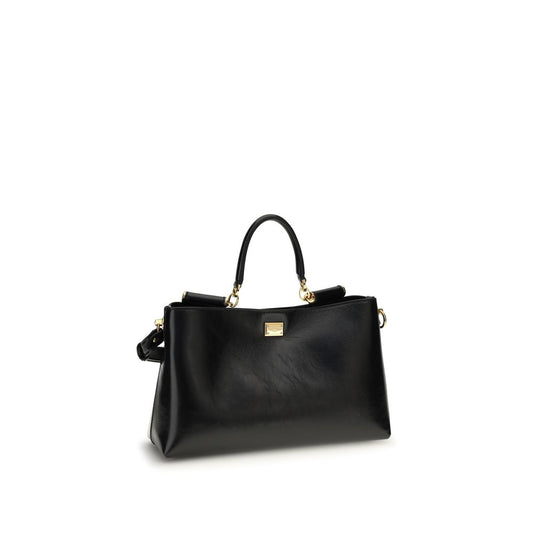 Dolce & Gabbana Black Calf Leather Bos Taurus Shoulder Bag