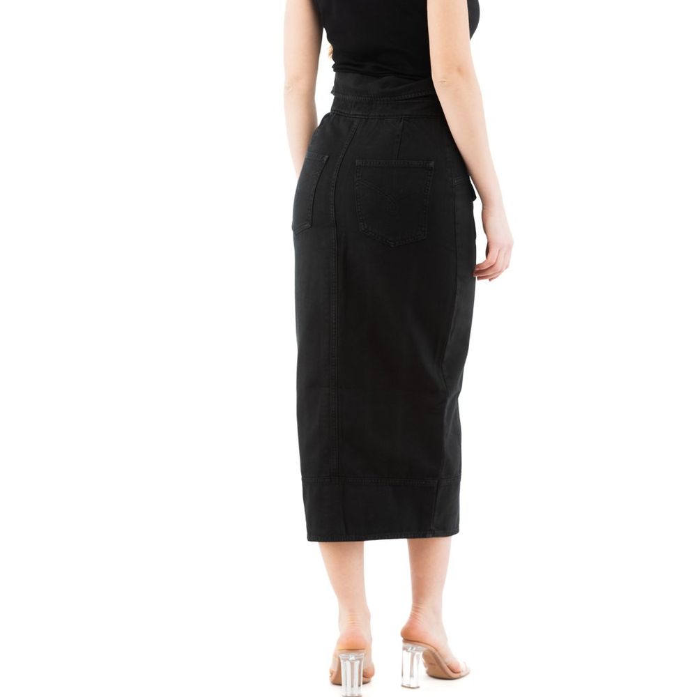 Moschino Black Cotton Midi Skirt