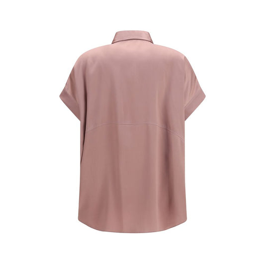 Brunello Cucinelli Multicolor Silk Shortsleeve Shirt