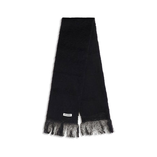 Jil Sander Black Wool Oves Aries Scarf