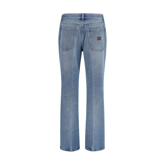 Miu Miu Blue Cotton Relaxed Fit Jeans