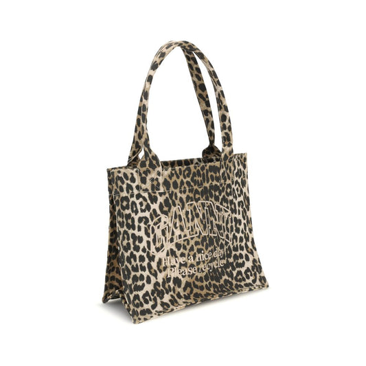 Ganni Brown Recycled Cotton Shoulder Bag