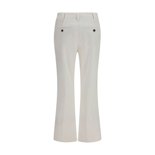 Brunello Cucinelli White Cotton Flared Pants