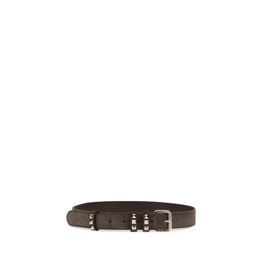 Valentino Garavani Brown Suede Leather Regular Belt