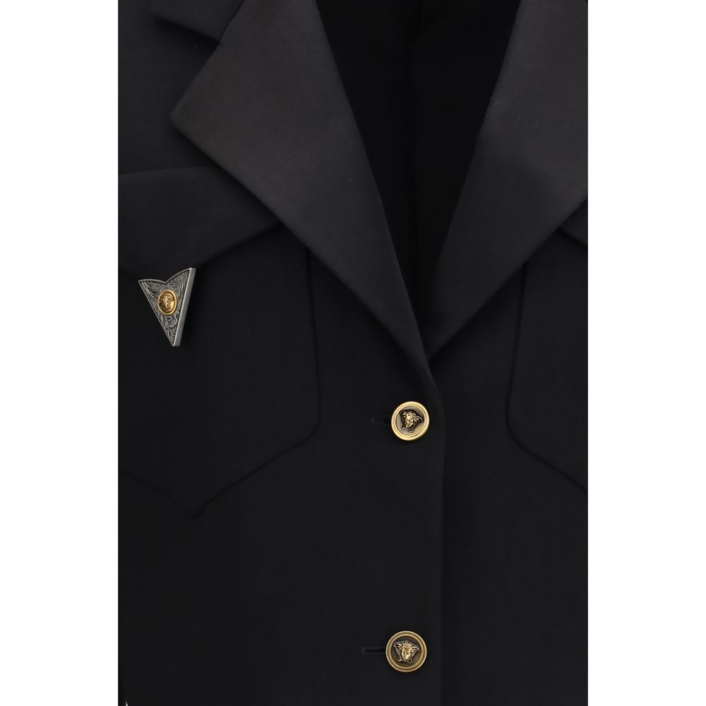 Versace Black Wool Oves Aries Blazer
