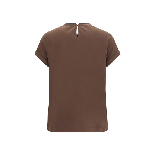 Brunello Cucinelli Brown Elastane T-Shirt