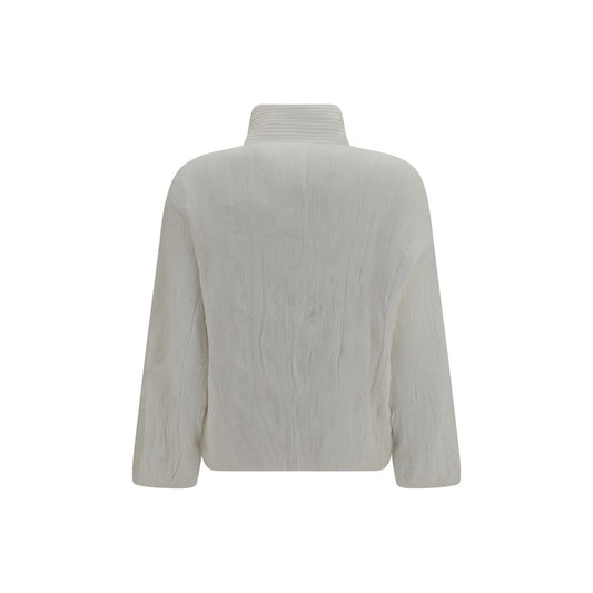 Gongdid Design White Polyester Full-Length Jacket