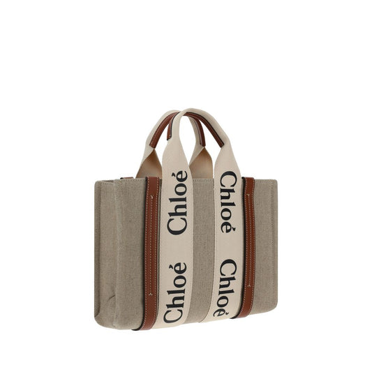 Chloé Brown Linen Handbag