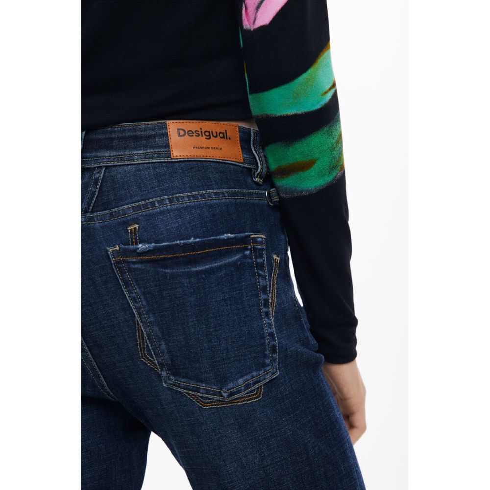 Desigual Blue Cotton Flared Jeans