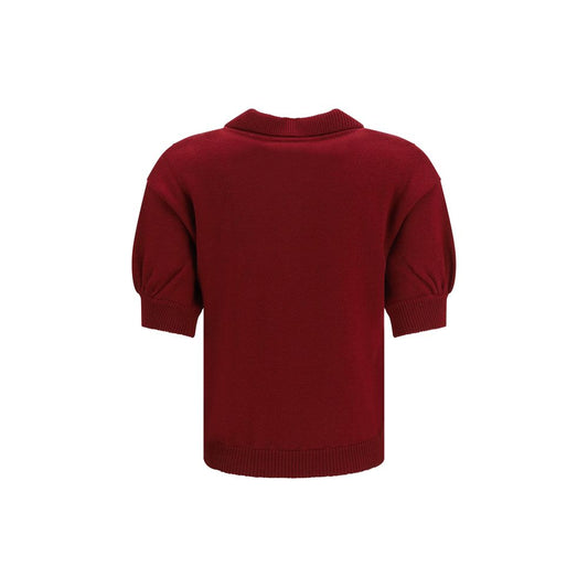 Alessandra Rich Bordeaux Wool Oves Aries Shortsleeve Shirt