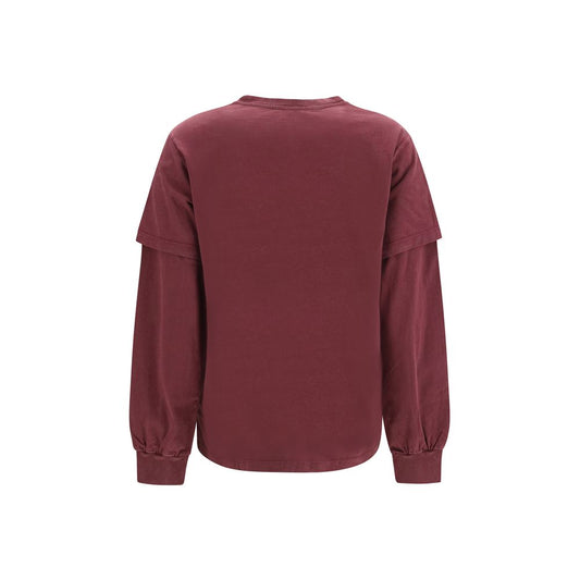 Ganni Bordeaux Cotton Sweatshirt