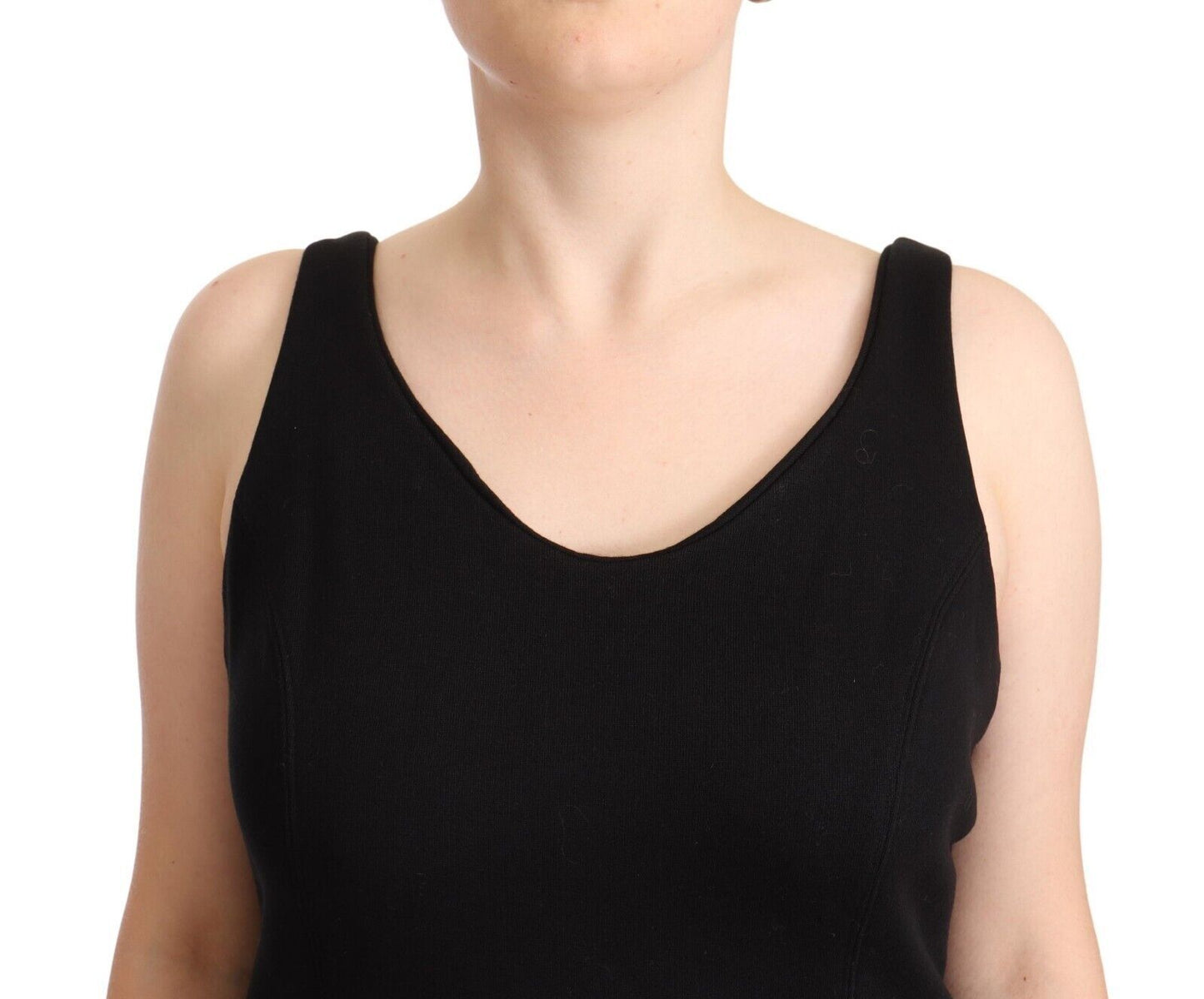 Ermanno Scervino Black Cotton Sleevelesss Tank Casual Top